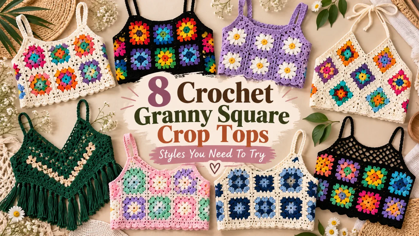 8 Crochet Granny Square Crop Top Patterns You Need to Try