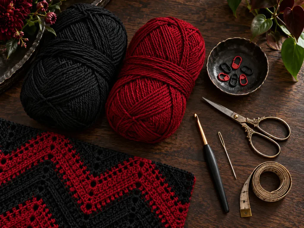 The Secret to a Beautiful Two-Color Blanket – black and red