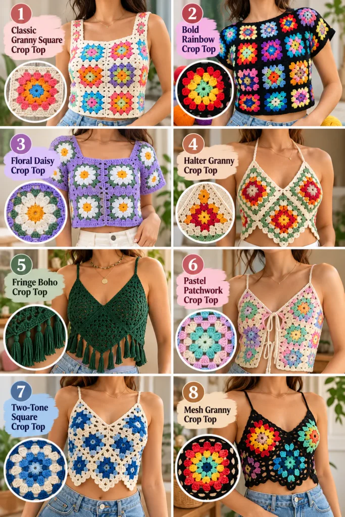 How to Turn Granny Squares Into a Crop Top