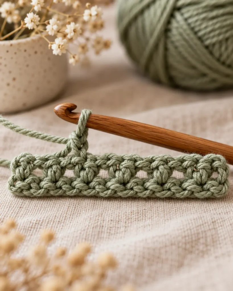 Easy Moss Stitch Practice Project